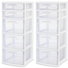 Check spelling or type a new query. Sterilite 5 Drawer Tower With White Frame With Clear Drawers 2 Pack 28958002 Target