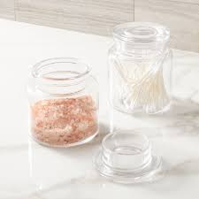 These glass jars come in a variety of shapes and sizes, which makes it easy to store items of different sizes and shapes. Apothecary Glass Lidded Canisters Clear