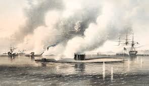 The merrimac could not follow the monitor into those shallow waters, so thinking the monitor was retreating, she withdrew toward sewell's point. Battle Of Hampton Roads Monitor And Merrimack 1862 Painting By War Is Hell Store