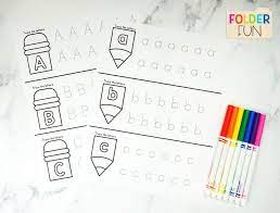 They can be large letters (abc) or small letters (abc). Alphabet File Folder Game File Folder Fun