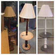 Driftwood Refinished End Table With Built In Lamp End Table Makeover Lamp Floor Table Lamps
