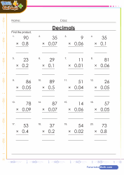 You will be multiplying by a three digit number, which means there will be three rows of numbers to add up before calculating your answer. Math Decimals Games Quizzes And Worksheets For Kids