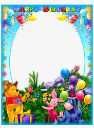 #oswald #oswald the lucky rabbit #bambi #winnie pooh #alice in wonderland #who framed roger rabbit? Happy Birthday Frame With Winnie The Pooh Happy Birthday Photo Frame Download 1500x1950 Png Download Pngkit