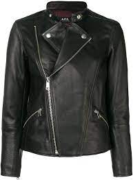 A P C Biker Jacket Farfetch Biker Jacket Jackets Jackets For Women