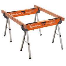 Bora 31 5 In H Steel Speed Horse Sawhorse With Auto Release Legs 1 Pair Pm 4500t The Home Depot Sawhorse Simple Storage Saw Horse