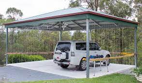 6m X 8m Hip Roof Carport The Clearspan Across The Front Makes It Easier To Drive Your Cars In And Out Diy Carport Diy Carport Kit Carport Kits