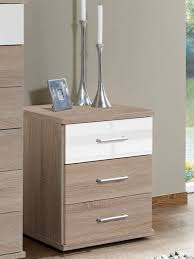 The large, rounded drawer pulls and bronze legs osp home furnishings high gloss accent table at overstock. Munich 3 Drawer Bedside Table In Oak And White Gloss 2971