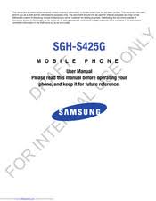 Disconnect usb cable from phone. Samsung Sgh S425g Manuals Manualslib