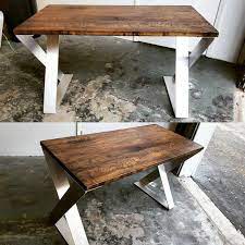 Modern Rustic Desk Z Legs X Legs Modern Desk Office Desk Dark Walnut Stained Wood Desk Liveedge Reclaimed Modern Wood Desk Rustic Desk Brown Wood Desk