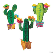 Keep your beautiful new centerpiece in a sunny location and water lightly when dry. Fiesta Flower Cactus Honeycomb Table Decorations Oriental Trading