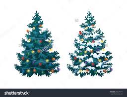 Tree Vector Vector Christmas Tree Drawn Christmas Tree Realistic Christmas Tree With Snow Christmas Tree Drawing Tree