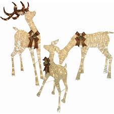 This is why we have made a large collection of outdoor christmas light displays which you can also buy online. Holiday Time Christmas Decor Set Of 3 Woodland Look Deer Family 48 Buck 36 Doe 28 Fawn Walmart Com Walmart Com