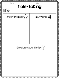 8 Reading Note Taking Worksheet Reading Worksheets Close Reading Reading Notes