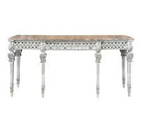 Grand Neoclassical Italian Painted and Carved Wood Console With Marble Top  ~ Louis XVI Style