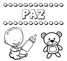 Ver más ideas sobre dibujos para colorear, dibujo de escuela, dibujos para niños. Dibujo Del Nombre Paz Para Colorear Pintar E Imprimir