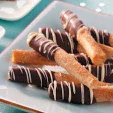 Chocolate Dipped Phyllo Sticks Greek Desserts Desserts Phyllo Recipes
