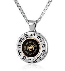 Cancer is the fourth sign of the zodiac and is represented by its symbol, the crab. Cancer Sign 2 925 Sterling Silver With 14k Gold Necklace