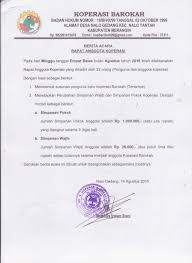 Koperasi Barokah Berita Acara Rapat Anggota Koperasi