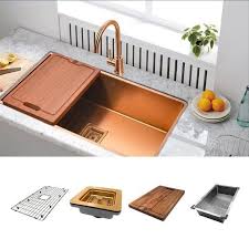 I'd still go for 15 inches (38cm) minimum. 30 Copper Kitchen Sink Square Drain Single Bowl Rose Gold Stainless Steel 3 4 Radius 16 Gauge Copper Kitchen Copper Kitchen Sink Black Stainless Steel Kitchen
