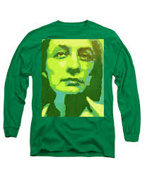 Georgia O Keeffe Portrait In Yellow And Green Long Sleeve T-Shirt by Irina  Sztukowski