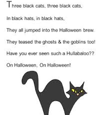Three Black Cats Song Halloween Preschool Halloween Songs Halloween Poems
