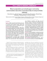 PDF) Nonmanipulative proximal upper extremity automatisms lateralize  contralaterally in temporal lobe epilepsy