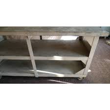 30x36 stainless steel commercial kitchen work table with undershelf tpin: Industrial Kitchen Island Worktable Entertainment Center On Wheels Chairish