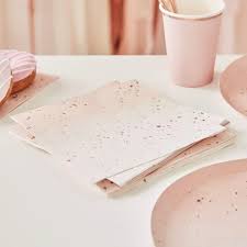 Muse peach with bold strokes & rose gold foil 20 cocktail paper napkins $6.95 muse peach with black brush strokes &amp; Pink Ombre Rose Gold Napkins Ellie And Piper