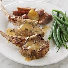 Roasted Mustard Herb Rubbed Lamb Chops With Pan Jus Ralphs Recipe Lamb Loin Chop Recipes Lamb Loin Chops Lamb Chops