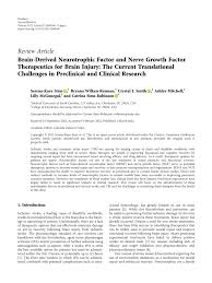 PDF) Brain-Derived Neurotrophic Factor and Nerve Growth Factor Therapeutics  for Brain Injury: The Current Translational Challenges in Preclinical and  Clinical Research