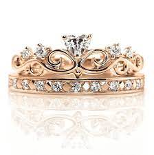14k Gold Crown Rings Set Princess Crown Ring Etsy Queen Rings Gold Diamond Wedding Band Princess Ring