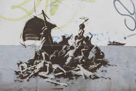 New Works From Banksy At The The Jungle Refugee Camp In Calais Banksy Art Banksy Mural Street Art Banksy