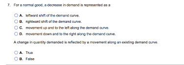 Review the distinction between demand and quantity demanded, the determinants of demand, and how to represent a demand schedule using all possible prices, which is represented graphically by a shift of the entire demand curve; Solved 7 For A Normal Good A Decrease In Demand Is Repr Chegg Com