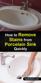 Use a scouring pad to clean your sink. 4 Incredible Ways To Remove Stains From A Porcelain Sink