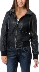 Empyre Sierra Black Hooded Bomber Jacket Zumiez Hooded Bomber Jacket Bomber Jacket Faux Leather Bomber Jacket