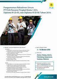Perusahaan listrik negara (pt.pln) unit pelaksana pelayanan pelanggan (up3) padangsidimpuan menggulirkan program promo bagi pelanggan yang memohon pemasangan tambah daya listrik di wilayah kerja up3 padangsidimpuan meliputi kabupaten. Lowongan Kerja Rekrutmen Terbaru Lowongan Kerja Pt Pln Persero Besar Besaran