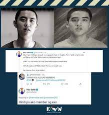Mali ang handling, maglolokohan lang kayo niyan. Kapamilya Online World On Twitter Look Pasig City Mayor Vico Sotto Responds To Netizen Who Mistook Him As One Of The Members Of K Pop Boyband Exo Hindi Po Ako Member Ng Exo