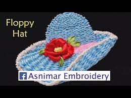 Ribbon Embroidery Design Floppy Hat Youtube In 2021 Ribbon Embroidery Designs Ribbon Embroidery Tutorial Ribbon Embroidery