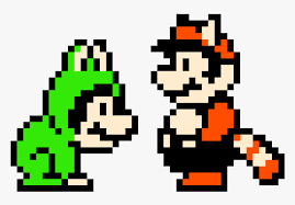 Transparent Super Mario Bros Png Mario Bros 3 Pixel Art Png Download Kindpng Comprend 2 personnages du monde retrogaming.