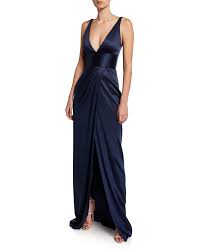 Naeem Khan Silk Deep V Neck Gown In 2020 Gowns Fashion Gowns Afternoon Dress