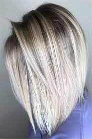 20 Straight Medium Length Hairstyles For Women To Look Attractive Page 12 Chic Cuties Blog Balayage Hair Bob Angled Bob Hairstyles Short Blonde Haircuts