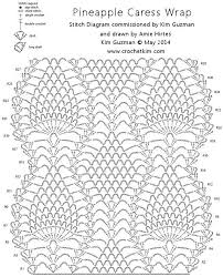 Pineapple Caress Wrap Chart Crochet Lace Scarf Crochet