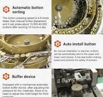 Máquina de fazer prendedor de botão automático completo para roupas, rebite  de metal para roupas