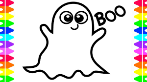 Explore 623989 free printable coloring pages for you can use our amazing online tool to color and edit the following cute ghost coloring pages. Happy Halloween Coloring Learning How To Draw A Cute Ghost Coloring Book For Kids Colored Markers Youtube