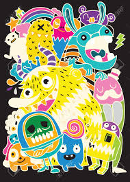 Many animals are cute in cartoon form but some are easier to draw than others, depending on your level of skill. Cute Scary Halloween Monsters And Candy Set Of Funny Cute Monsters Aliens Or Fantasy Animals For Children Coloring Books Or T Shirts Hand Drawn Line Art Cartoon Vector Illustration Royalty Free Cliparts Vectors