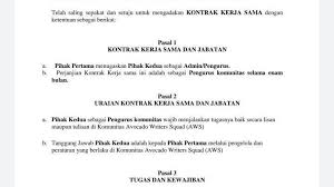 Kontrak kerja yang tertulis hitam di atas putih adalah hal yang sangat penting, khususnya di dunia kerja atau di sebuah perusahaan. Petisi Penandatanganan Kontrak Kerja Sama Admin Avocado Writers Squad Change Org