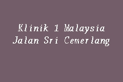 Kota bharu is a more conservative town in malaysia. Klinik 1 Malaysia Jalan Sri Cemerlang Klinik 1malaysia In Kota Bharu