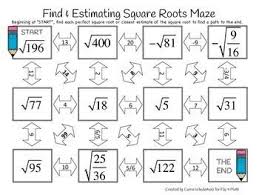 Finding And Estimating Square Roots Maze Estimating Square Roots Square Roots Square Roots Activity