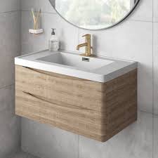 Every brand of bathroom vanities for small spaces has a value all its own. Bathroom Sink Cabinet Set For Small Space Oak Tona Modern Design Wall Mounted Vanity Set With Single Door Invisible Handle 16 Small Bathroom Vanity With Sink Combo Pietra Mini 400 Bathroom Sink