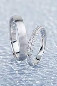 White Gold Wedding Rings Set With Diamonds In Her Ring His Etsy Wedding Ring Sets Wedding Rings Sets Gold Diamond Wedding Bands